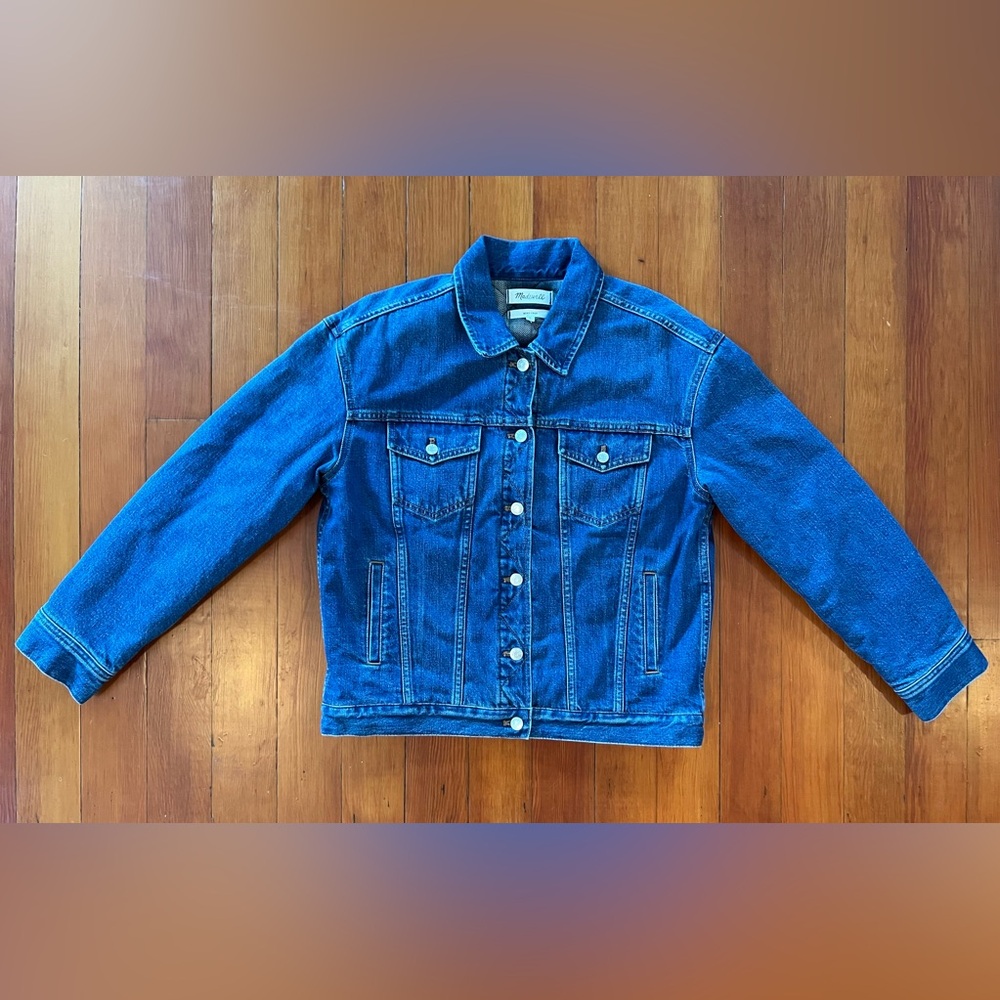 NWT Madewell The Boxy-Crop Jean Jacket: Quilted Lining Edition - Medium - Picture 2 of 9